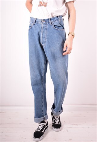 ARMANI MENS VINTAGE JEANS W36 L34 BLUE 90S