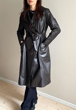 Vintage 1970's Leather Trench Coat