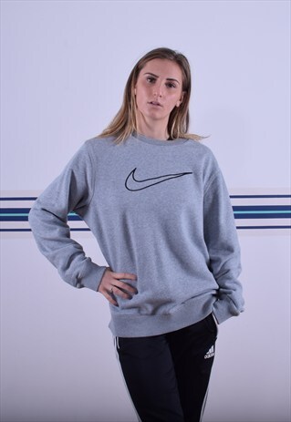 GREY NIKE SWOOSH SWEATSHIRT