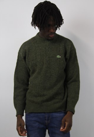 VINTAGE LACOSTE GREEN WOOL JUMPER