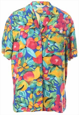 1980S FLORAL HAWAIIAN SHIRT - M