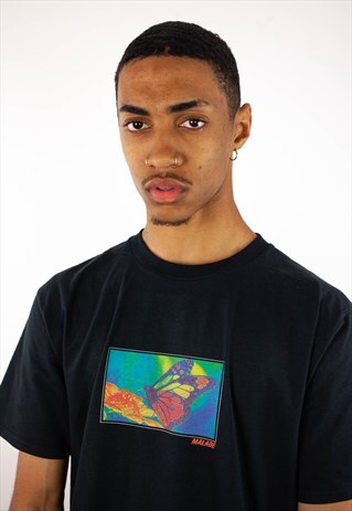 MALADE NATION SHORT SLEEVE T-SHIRT BUTTERFLY PRINT