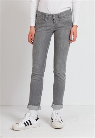 VINTAGE GREY LEE SKINNY FIT DENIM JEANS