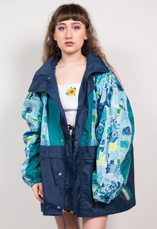 VINTAGE CAGOULE 90'S ABSTRACT OVERSIZED WINDBREAKER