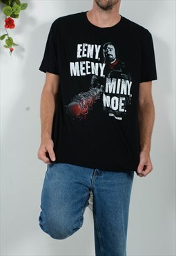 Vintage 90s T-Shirt Black Walking Dead Unisex Size XL