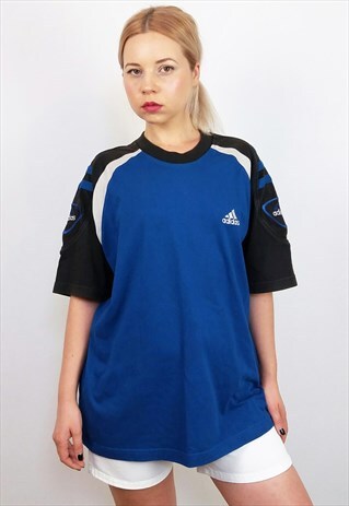 VINTAGE 80'S UNISEX ADIDAS RETRO T-SHIRT RAGLAN SLEEVE