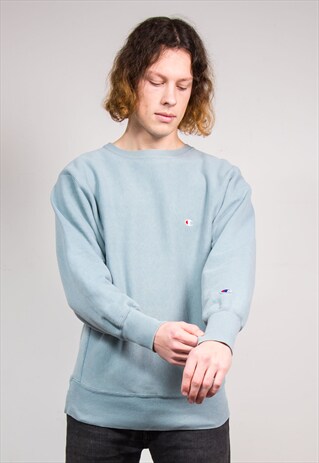 VINTAGE 90'S PASTEL BLUE REVERSE WEAVE CHAMPION SWEATSHIRT