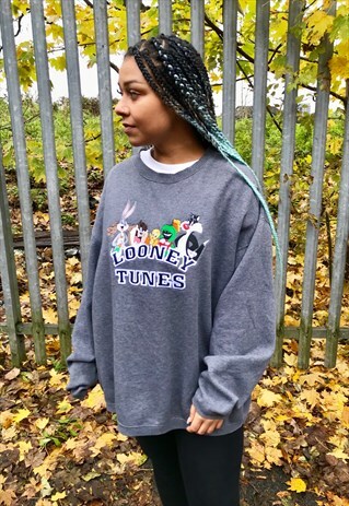 VINTAGE LOONEY TUNES WB SPELL OUT CREW NECK SWEATSHIRT
