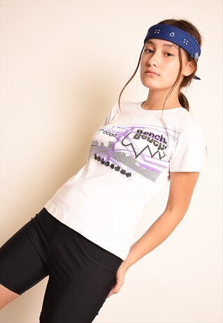 VINTAGE Y2K RETRO BENCH SPORTS NEUTRAL T-SHIRT TOP TEE