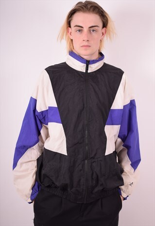MENS VINTAGE TRACKSUIT TOP JACKET LARGE MULTI 90S