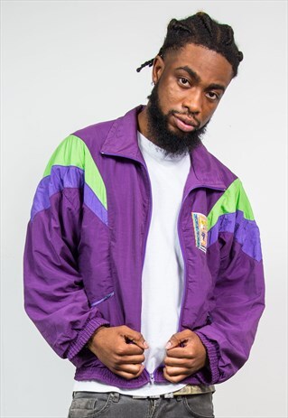 VINTAGE PURPLE TRACKSUIT SHELL SUIT JACKET