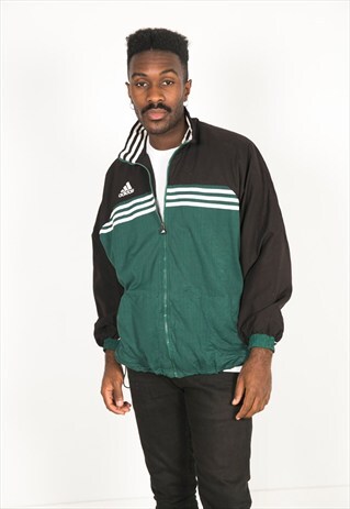 LAST UNIT SALE / VINTAGE 80S USA ADIDAS SHELL SPORT JACKET