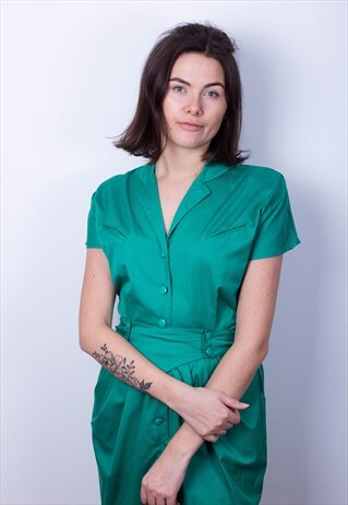 VINTAGE 60S / 70S STYLE PLEATED DRESS