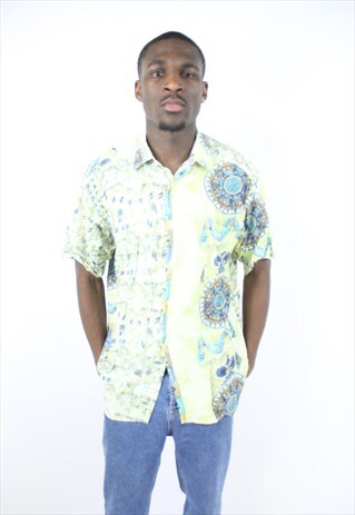 VINTAGE ABSTRACT 90'S PATTERNED SHIRT