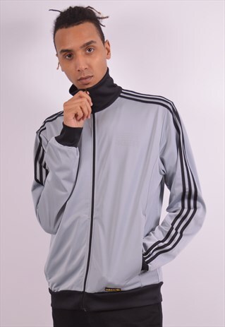 VINTAGE ADIDAS TRACKSUIT TOP JACKET GREY