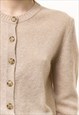 WOOL WOOLMARK BEIGE CREW RETRO WOMAN JUMPER 5260