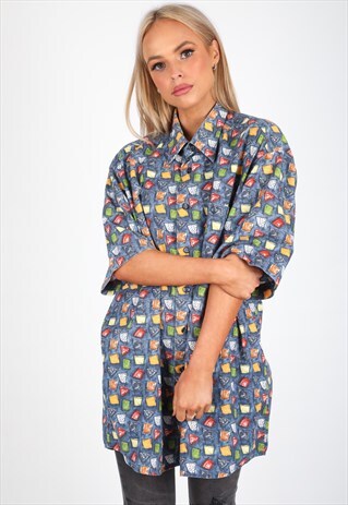 VINTAGE UNBRANDED PATTERN SHIRT S344