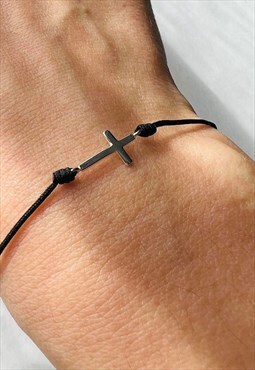 Simple Lightweight Stackable Cross Corded Bracelet mens