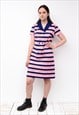VINTAGE WOMEN'S 80'S 90'S DOUBLE BREASTED STRIPED DRESS
