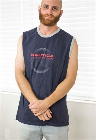 VINTAGE NAUTICA T-SHIRT LOGO 90S L 7