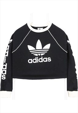 Vintage 90's Adidas Sweatshirt Spellout Logo Crewneck Black