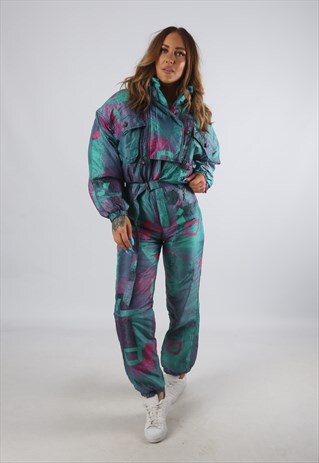 VINTAGE BRUNIK FULL SKI SUIT SNOW SPORTS UK 8 XS (9DG)