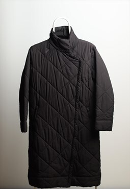 Vintage Adidas Quilted Padded Coat Lolgline Jacket Black