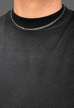 16" 4mm Mini Oval Necklace Chain - Silver