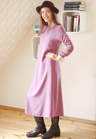LIGHT PURPLE SATINY VINTAGE DRESS