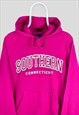 VINTAGE CHAMPION PINK HOODIE SOUTHERN CONNECTICUT MEDIUM