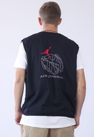 VINTAGE MENS AIR JORDAN BY NIKE BIG LOGO GILET VEST JACKET