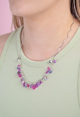 VINTAGE PURPLE BEAD NECKLACE