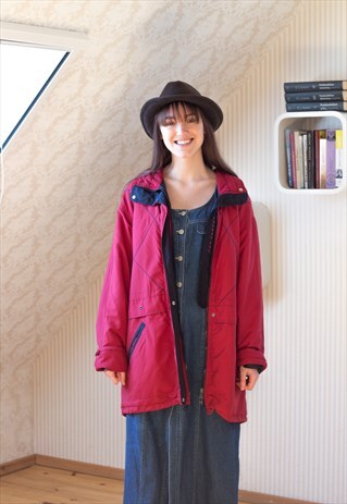 DARK RED SOFT PARKA JACKET