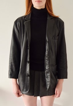 Vintage 90s Black Leather Jacket 