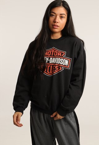 VINTAGE HARLEY DAVIDSON PRINT SPELL OUT SWEATSHIRT