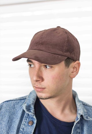 BURGUNDY CORDUROY BASEBALL CAP HAT 2.4