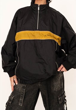 Unisex 00s Nike Black Pullover Half Zip Windbreaker Jacket