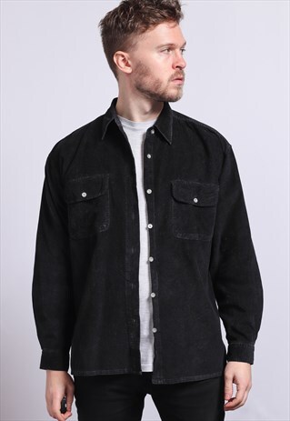 VINTAGE CORDUROY SHIRT BLACK