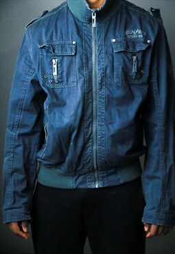 vintage diesel blue jacket