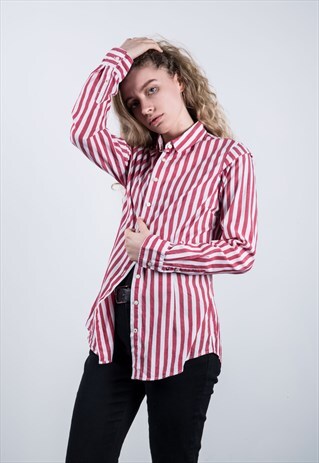TOMMY HILFIGER VINTAGE 1990S RED STRIPED SHIRT