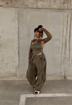 CO 2 piece set, strap top and oversized trousers
