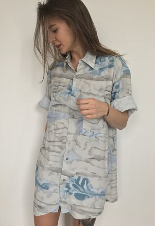PATTERNED OVERSIZED RETRO VINTAGE UNISEX FESTIVAL SHIRT