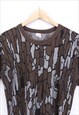 VINTAGE TREBARK ABSTRACT TEE BROWN SHORT SLEEVE WITH PATTERN