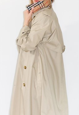Burberry Check Collar New Mac Trench Coat