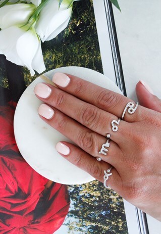 SILVER DIAMANTE 'VIRGO' ZODIAC SIGN COCKTAIL STATEMENT