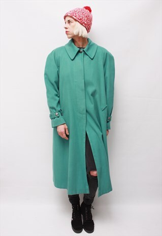 VINTAGE 60' BEAUTIFLU TURQUOISE WINTER COAT MADE IN ITALY