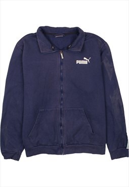 Vintage 90's Puma Sweatshirt Full Zip Up Navy