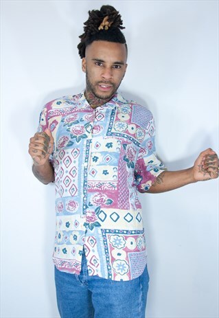 VINTAGE HAWAIIAN CRAZY PATTERNED SHIRT