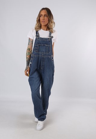DENIM DUNGAREES VINTAGE WIDE TAPERED LEG UK 16 (3DW)