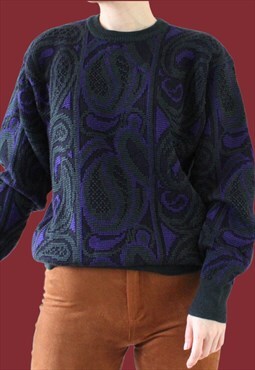 Vintage Jumper Wool Sweater Bohemian Gypsy Size M T300